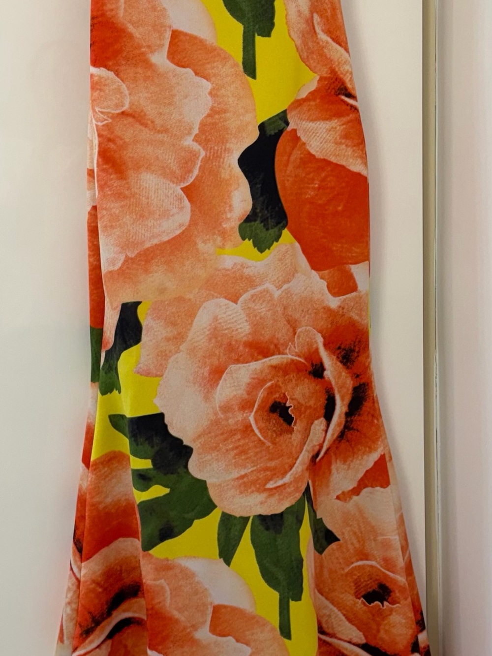 Va Va Voom Orange Floral Maxi Skirt with Yellow and Green Accents